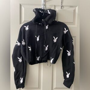 Playboy x Misguided crop hoodie